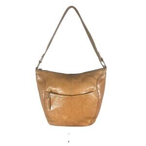 The Sak Women's Leather Hobo Bag Tan Shoulder Purse with Zipper Closure